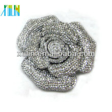 Encanto cristal rhinestone decoración plana espalda grande flor 72mm